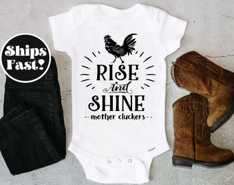 Mother Cluckers Farm Onesie, Funny Ranch Baby Gift