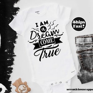 I&#39;m a dream come true, Baby Onesie®, Pregnancy Announcement Onesie®, IVF Onesie®, Baby Shower Gift, Baby Boy, Girl, Newborn Onesie®