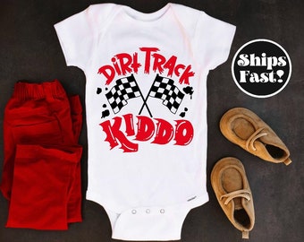 Dirt Track Kiddo Racing Baby Onesie® - Garage Mechanic Gift