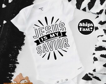 Jesus is my Savior, Baby Onesie® IVF Baby Shower Gift Pregnancy Announcement Onesie® Newborn Onesie® Baby Boy Girl, Adoption, Religious
