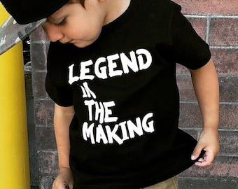 Legend in the making, Trendy Tee, Toddler Shirt, Baby boy, Baby girl, Funny Kid tee, Trendy baby Shirt, Tops, Shirt, Cool kid, Monochrome