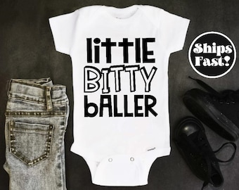 Little Bitty Baller, Cool Baby Onesie, Funny Onesie®, Baby shower Gift, Baby Boy Onesie, Newborn, Unique gift, Baby Clothing, Toddler Shirt