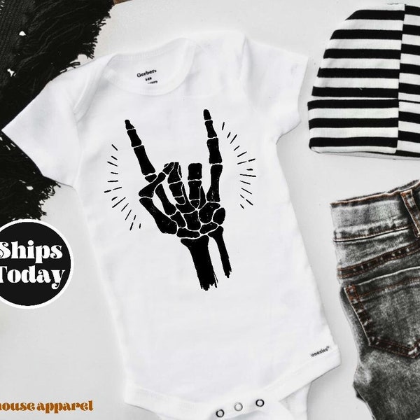 Rock and Roll Onesie®, Baby Onesie®, Baby Shower Gift, Skeleton Onesie®, Cool baby Onesie®, Baby boy, Baby girl, Newborn Onesie®, Toddler