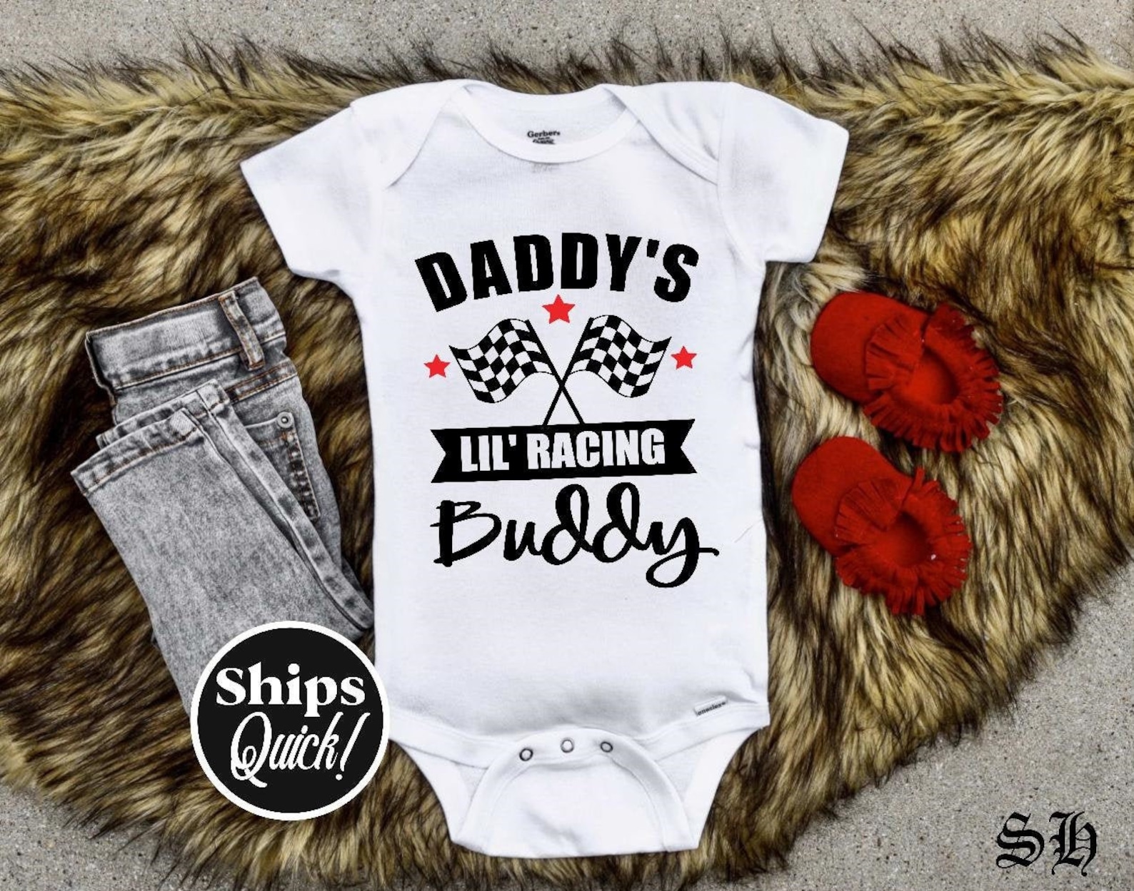 Daddy's Little Racing Buddy Baby Onesie Baby Shower Etsy