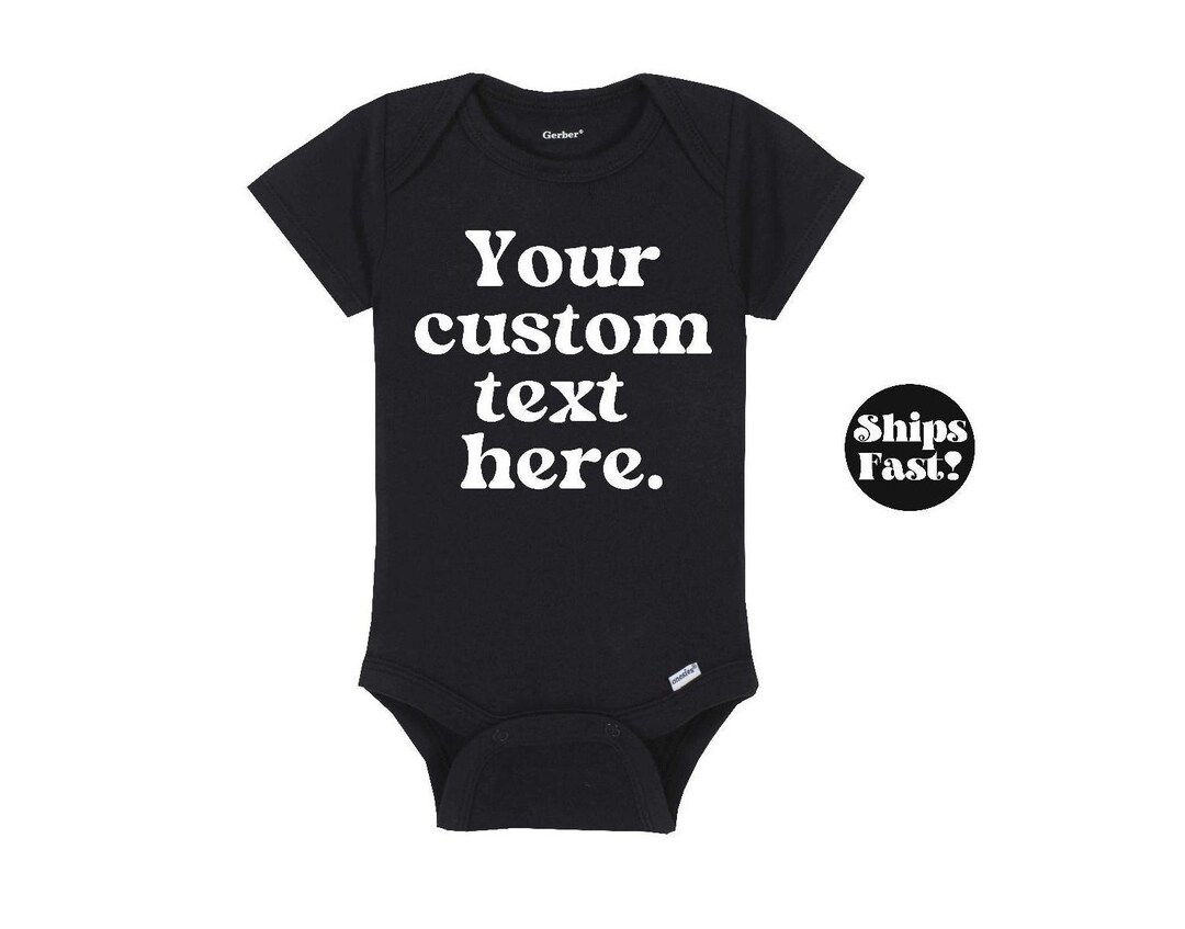 Customizable Onesie® Black Onesie Custom Black Onesie Infant Onesie