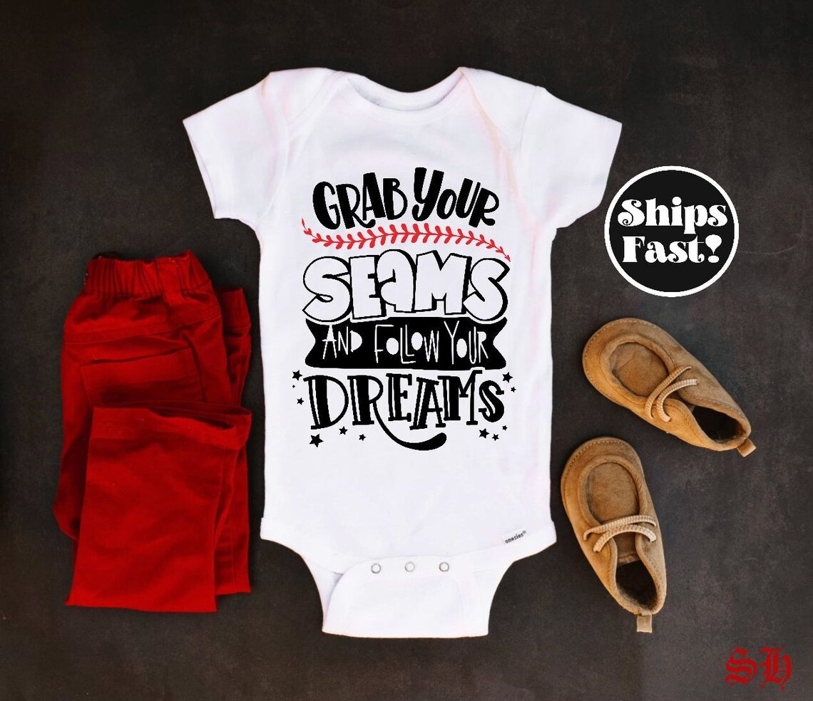 Baseball Softball Onesie Baby Onesie® Baseball Onesie® Baby Etsy