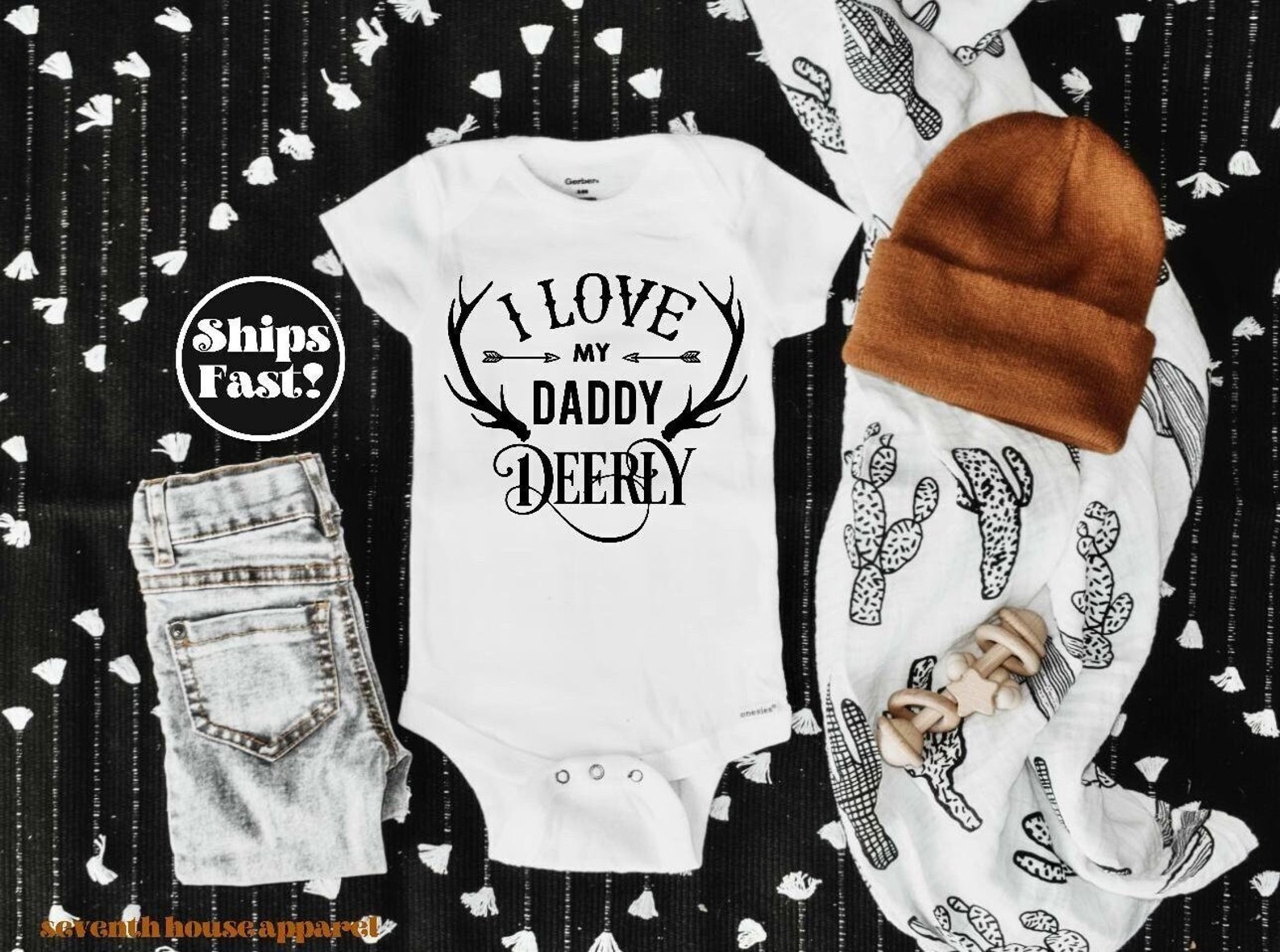 Deer Onesie® Baby Onesie® I Love My Daddy Deerly Outdoors Etsy