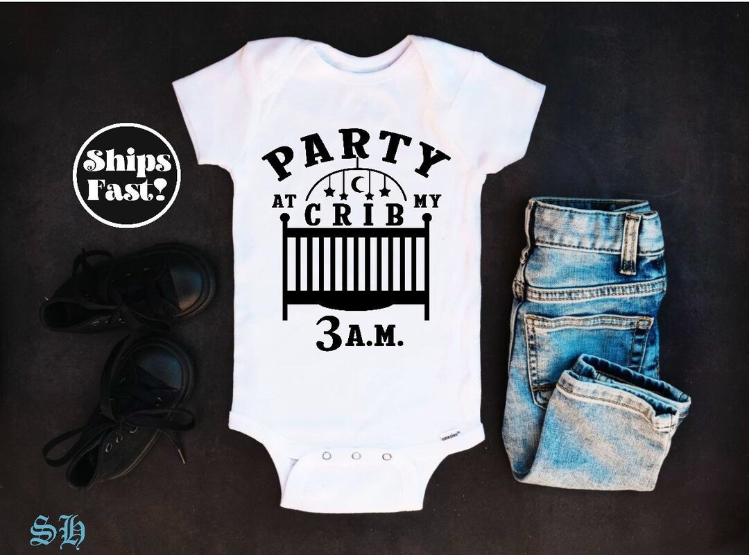 Party at My Crib, Funny Baby Onesie®, Baby Shower Gift Music, Funny