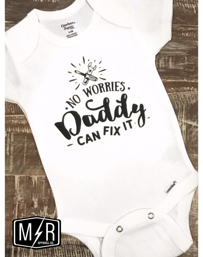 Mechanic Onesie® Baby Onesie® Daddy can fix it New Dad Etsy