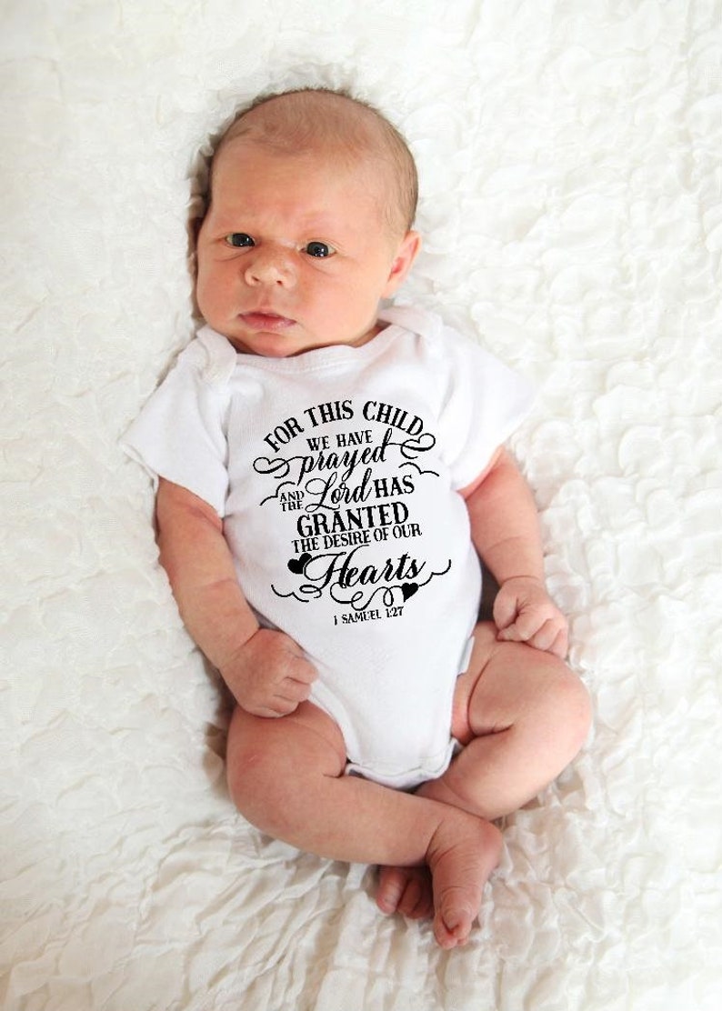 For This Child We Have Prayed Baby Onesie IVF Baby Shower - Etsy