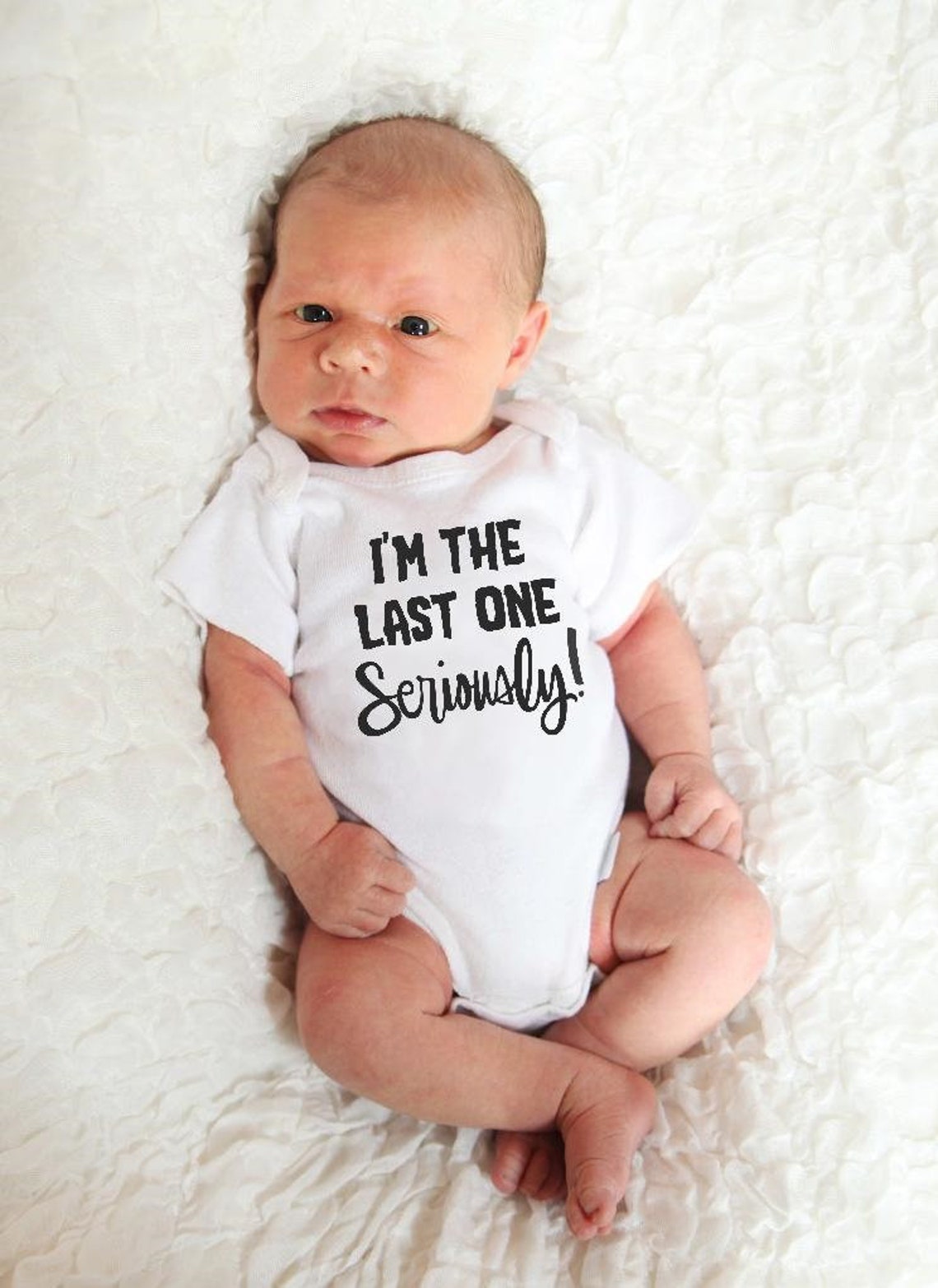 Baby Announcement Onesie I'm the last one seriously | Etsy