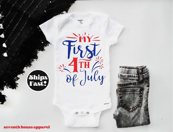 My First 4th of July Onesie® - Organic Cotton Baby Bodysuit