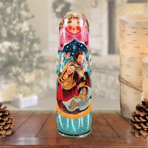 Nativity Hand-Painted Wooden Bottle Gift Box Art by GDeBrekht - Nativity Holiday Decor - Perfect Housewarming and Religious Gift - 190132