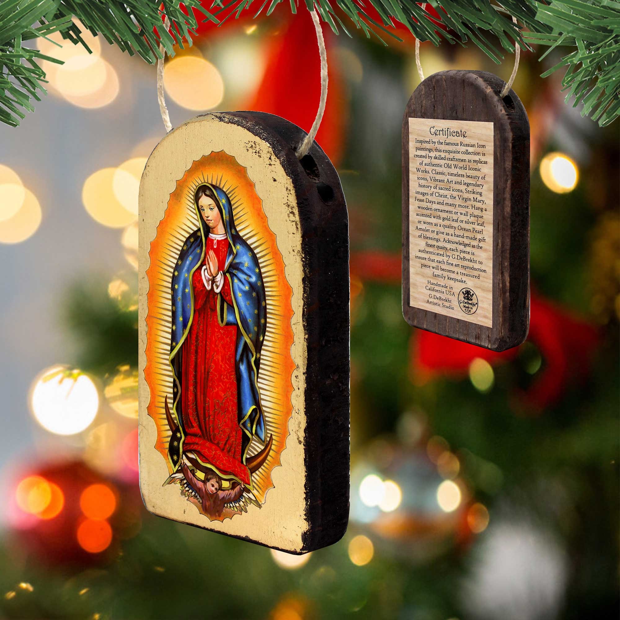 Religious Wood Icon - Our Lady of Guadalupe Museum Wall Hanging Plaque ...