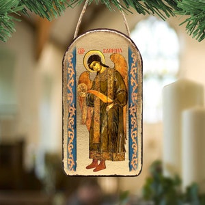 Saint Gabriel the Archangel Museum Icon Ornament - Orthodox Wall Hanging Plaque - Inspirational Decor - 87041 4.75&quot;Inch