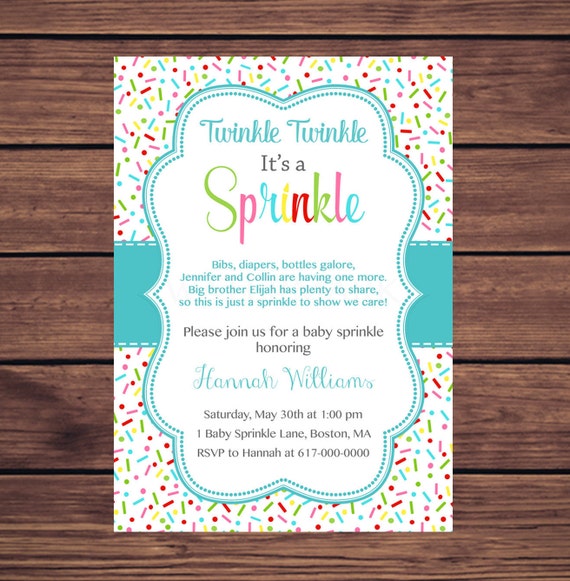 baby sprinkle invitation boy sprinkles teal aqua baby boy sprinkle