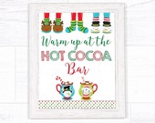 Winter Hot Cocoa Sign, Pancakes and Hot Cocoa, Hot Cocoa Bar, Red and Green, Printable Instant Download 420 Il_170x135