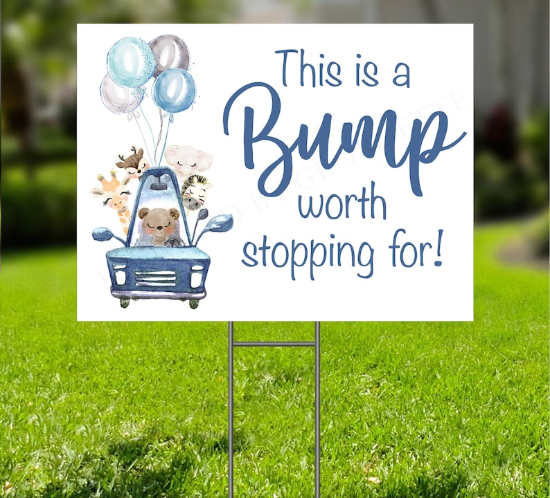Drive Through Baby Shower Yard Sign Blue Safari This is a Etsy