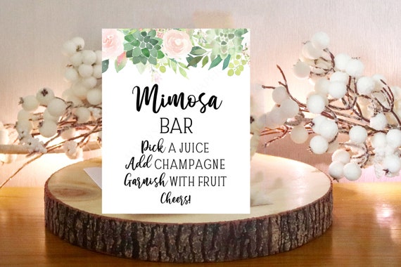 Mimosa Bar Bridal Shower Sign  Printable Mimosa Bridal Shower