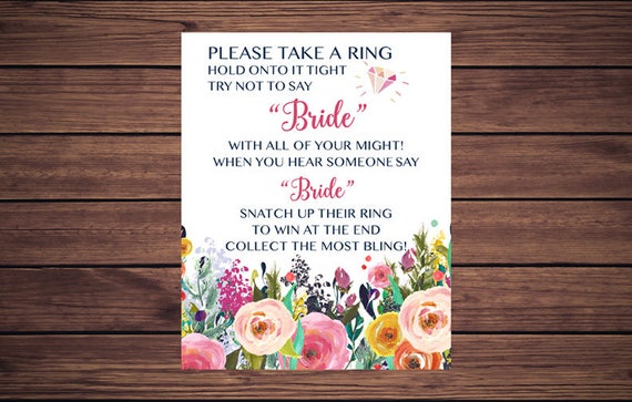 Don't Say Bride Game, Bridal Shower Game Sign, Dont Say Bride Sign ...