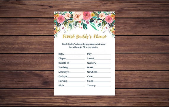 floral-finish-daddy-s-phrase-game-navy-floral-baby-shower-etsy