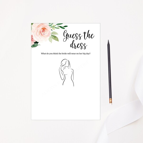 Guess the Dress Printable - Etsy