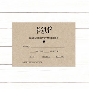 Editable Kraft Wedding Invitation Set Rustic Wedding Invitation 505 Instant Download image 3