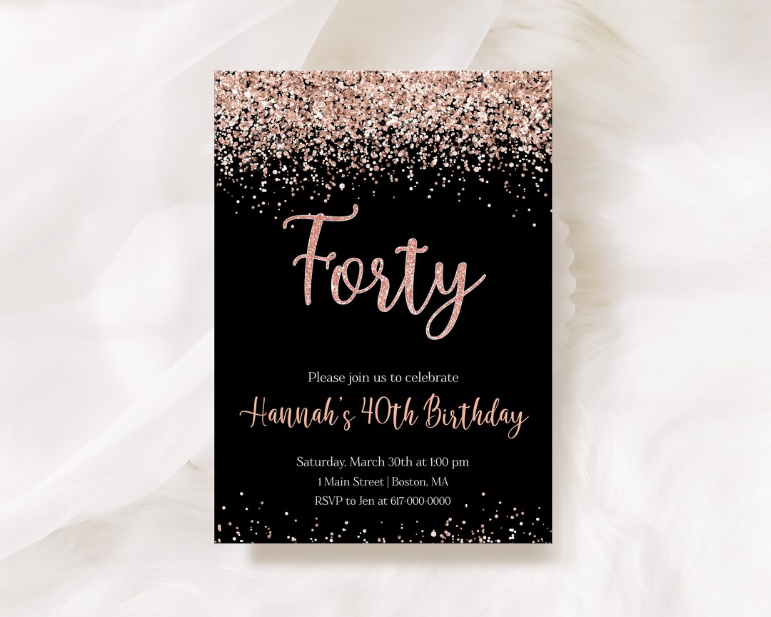 Birthday Invitation Rose Gold Birthday Invitation Printable Editable ...