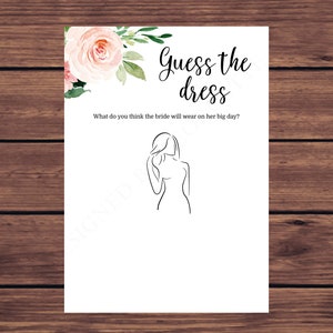 Editable Guess the Dress Game Pink Bridal Shower Game Printable Editable Instant Download 518 image 1