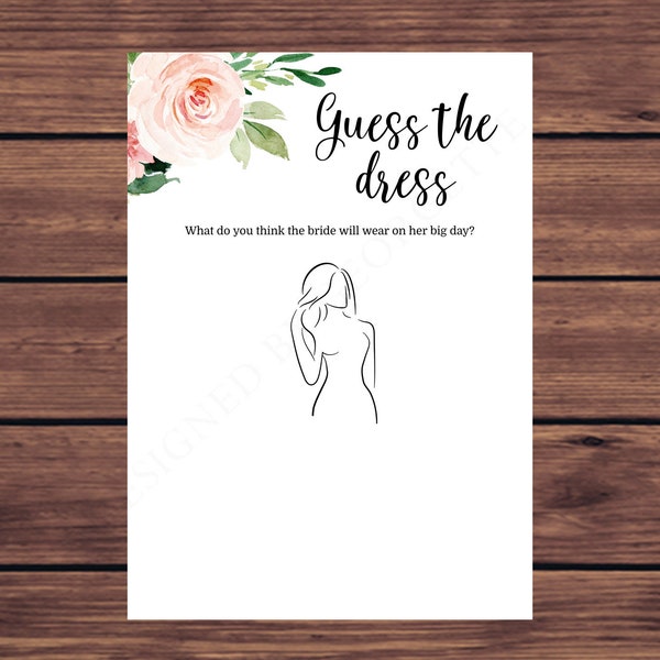 Editable Guess the Dress Game Pink Bridal Shower Game Printable Editable Instant Download 518