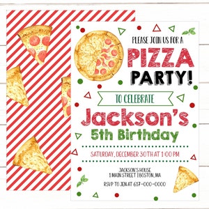 Pizza Birthday Invitation, Pizza Party Birthday Invitation, Instant ...