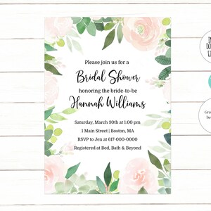 Editable Bridal Shower Invitation Succulent Wedding Shower Invitation Printable Editable Instant Download 508 image 2