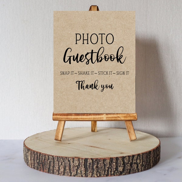 Photo Guest Book Sign Kraft Photo Guestbook Sign Printable Instant Download 505