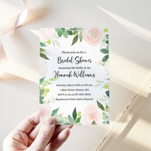 Editable Bridal Shower Invitation Succulent Wedding Shower Invitation Printable Editable Instant Download 508 image 1