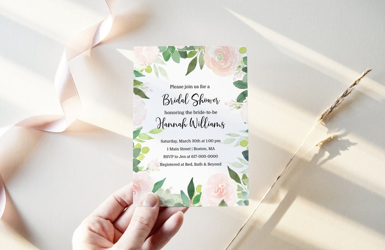 Editable Bridal Shower Invitation Succulent Wedding Shower Invitation Printable Editable Instant Download 508 image 1