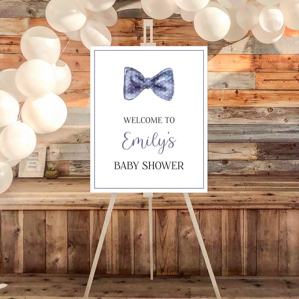 Bow Tie Baby Shower Welcome Sign Editable Little Man Sprinkle Welcome Sign Baby Shower Instant Download 883