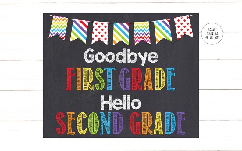 Download Last Day of First Grade Sign Rainbow Goodbye 1st Grade ...