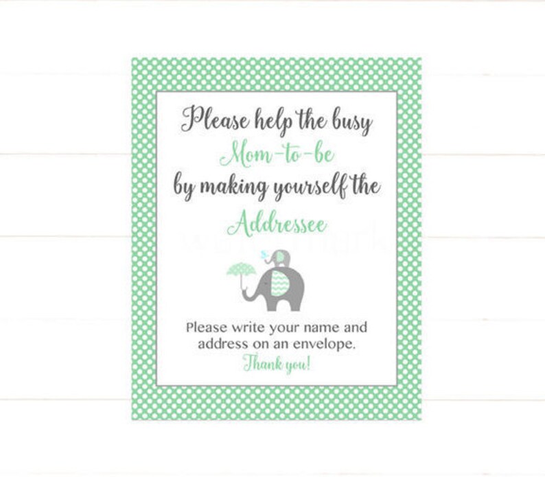 Address an Envelope Sign Elephant Address an Envelope Please Etsy