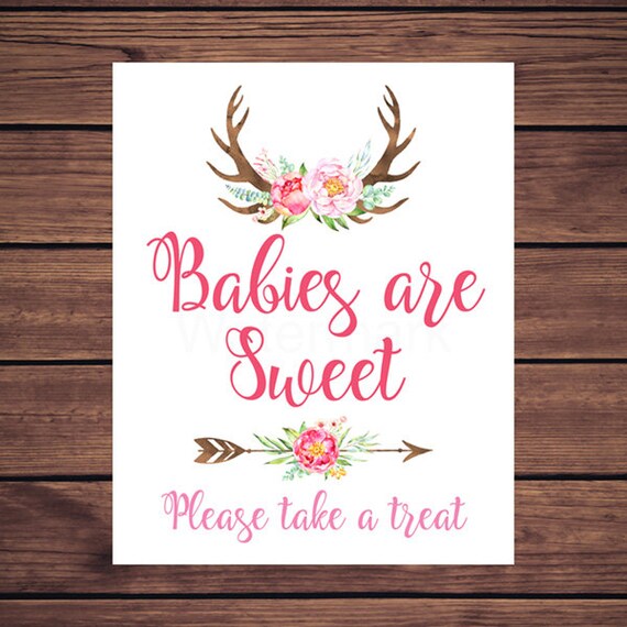 Boho Babies are Sweet Sign , Babies Are Sweet Take a Treat, Favor Sign ...