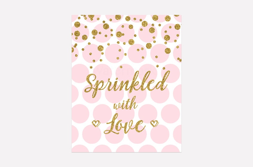 Sprinkled with Love Sign Pink and Gold Sprinkled with Love Etsy
