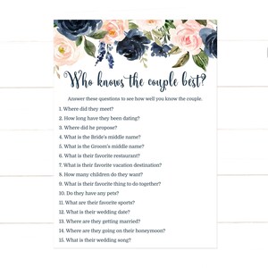 Who Knows the Couple Best Game Blue Pink Floral Bridal Shower Not Editable Instant Download Printable Not Editable 515 image 2