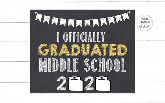 Middle School Graduate Sign, Chalk Last Day of 8th Grade Sign, Photo Prop, Chalkboard Instant Download Printable Il_570xn
