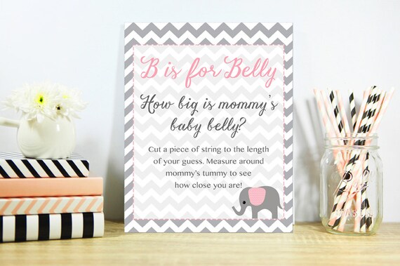 Pink Elephant How Big Is Mommy s Belly B Is For Belly Game Printable Pink Elephant How Big Is Mommy s Belly B Is For Belly Game Printable