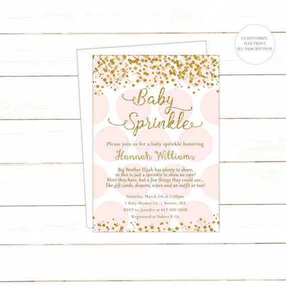 baby girl sprinkle invitations