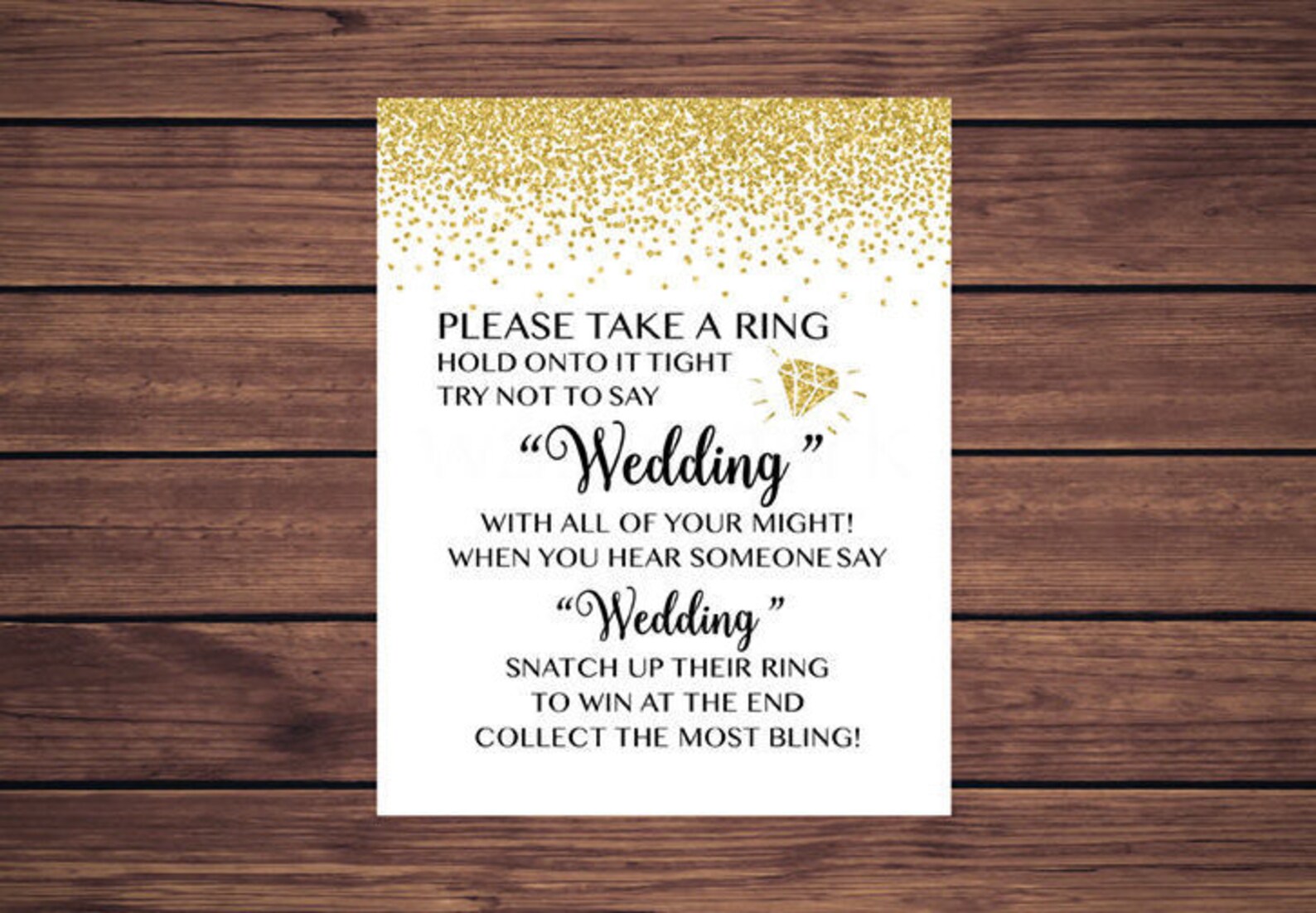 Don't Say Wedding Game Bridal Shower Game Sign Dont Say - Etsy