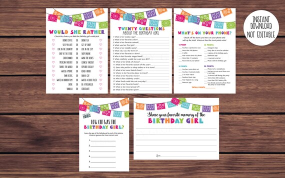 Adult Birthday Party Games Bundle Printable Adult Party 