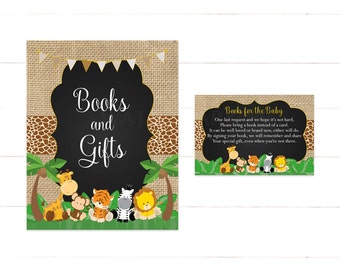 Safari Baby Shower Bring a Book Instead of a Card Jungle Baby Shower Book Request Baby Shower Book InsertInstant Download  502 Printable