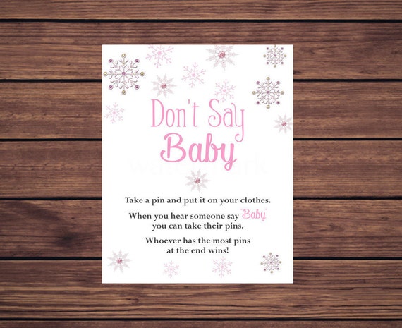 Printable Don't Say Baby Game, Baby Shower Game, Instant Download