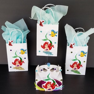 Ariel INSPIRED 12pc  Bags Shell's boxes The Little Mermaid Birthday Party Favor box Goodie Gift 3D Boxes hand made real picture