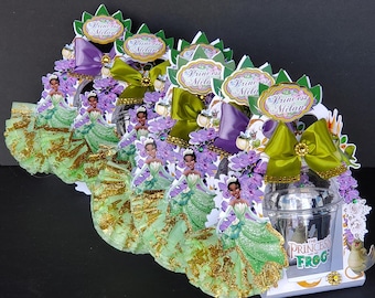 Princess Tiana Royal Birthday Party Favor  personalize Dome cupcould madewith personal  Image or diferent characters